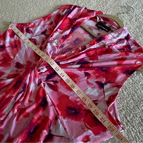 Isabella Rodriguez Stretch Soft Pink Red watercolor Slinky Floral Dress Size 2X - Picture 7 of 9